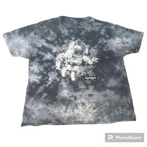 HYPER SPACE | MENS HYPER SPACE NASA ASTRONAUT GREY TYE DYE T-SHIRT, SIZE XL